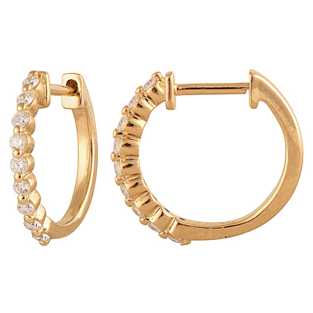 0.25 Carat Lab Grown Single Row Diamond Hoop Earrings