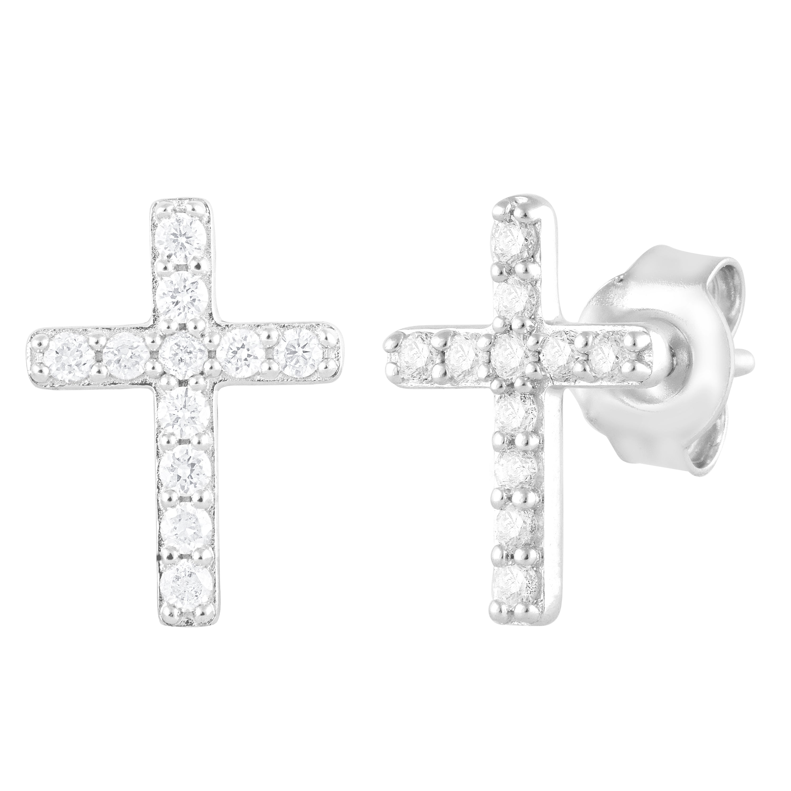 0.25 Carat Lab Grown Diamond Cross Stud Earrings