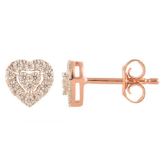 0.25 Carat Lab Grown Halo Diamond Heart Stud Earrings