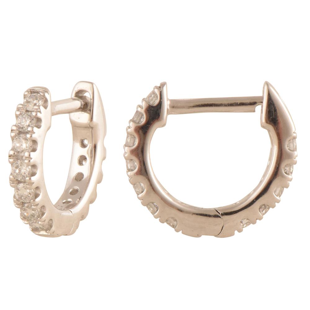0.20 Carat Lab Grown Diamond Hinged Huggie Hoop Earrings