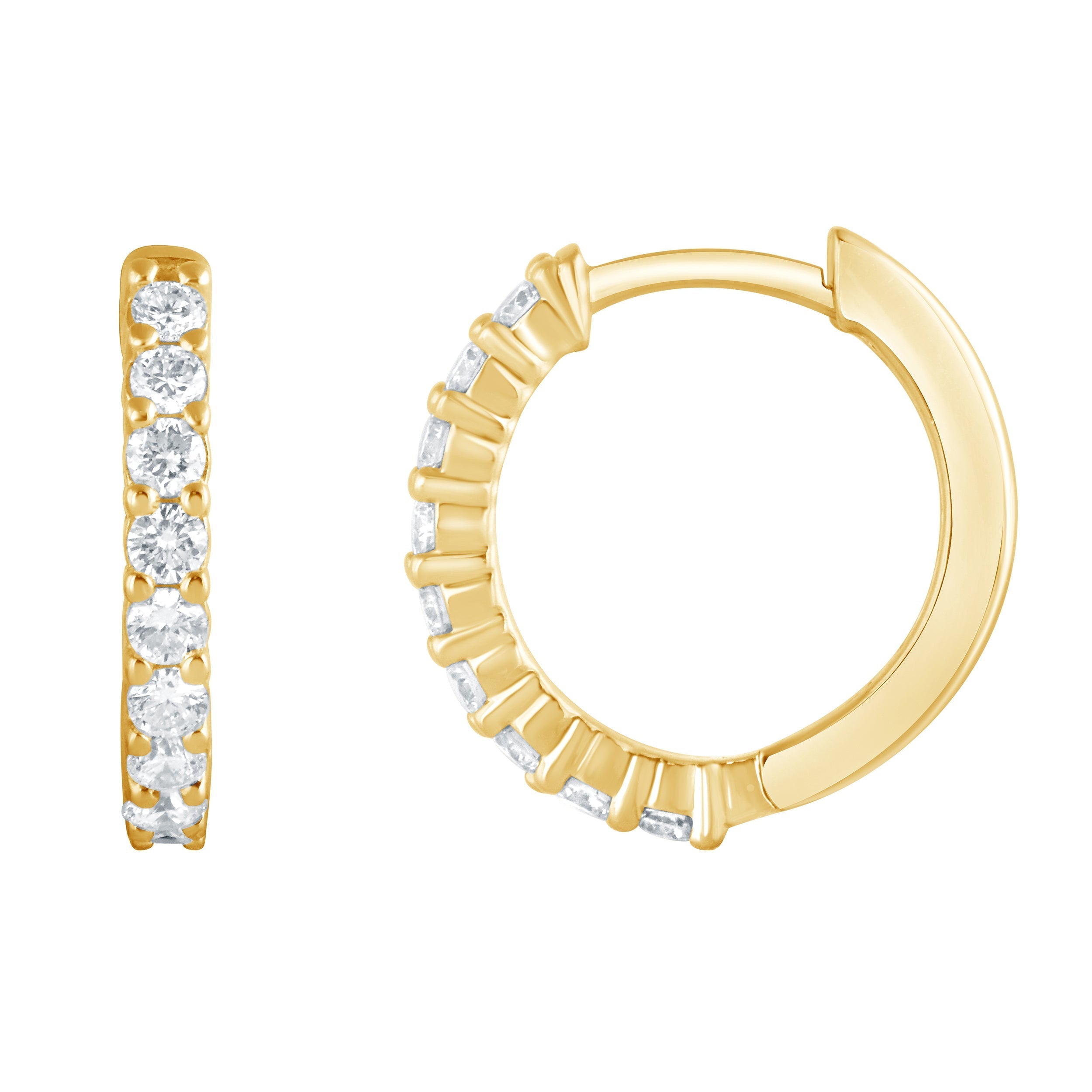 0.50 Carat Lab Grown Diamond Huggie Hoop Earrings