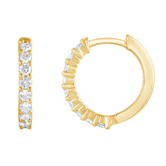0.50 Carat Lab Grown Diamond Huggie Hoop Earrings