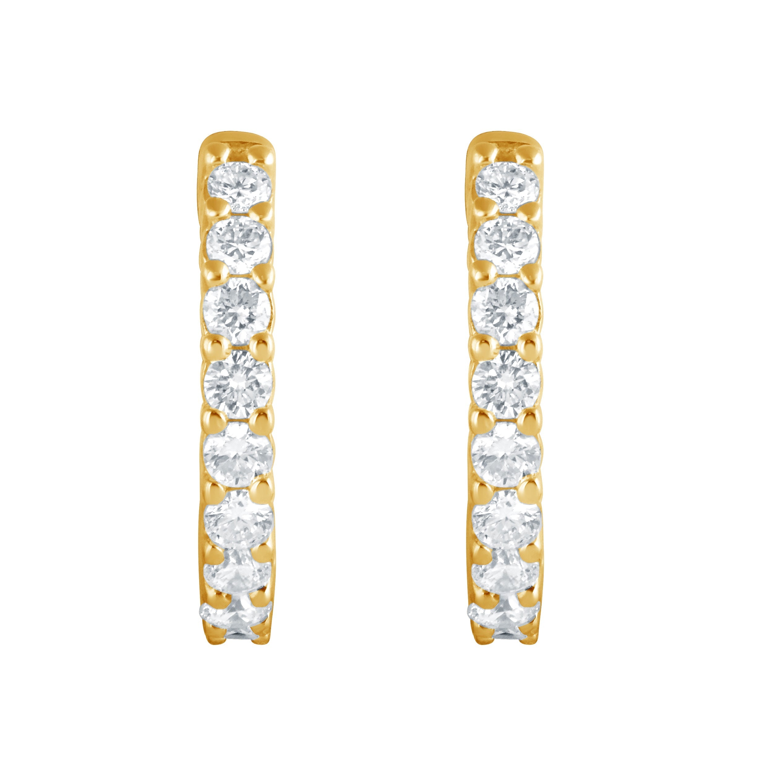 0.50 Carat Lab Grown Diamond Huggie Hoop Earrings