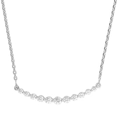 0.75 Carat Lab Grown Diamond Smile Necklace in Sterling Silver