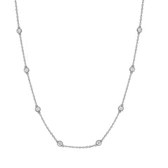 1 Carat Lab Grown Diamond Station Necklace in Sterling Silver