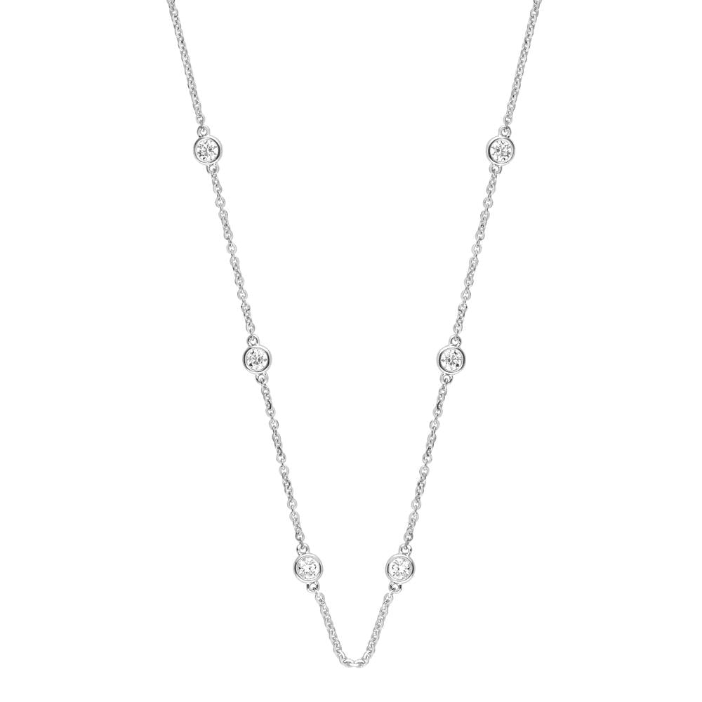 1 Carat Lab Grown Diamond Station Necklace in Sterling Silver