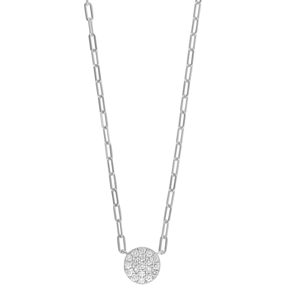 0.33 Carat Lab Grown Sterling Silver Round Cluster Diamond Necklace