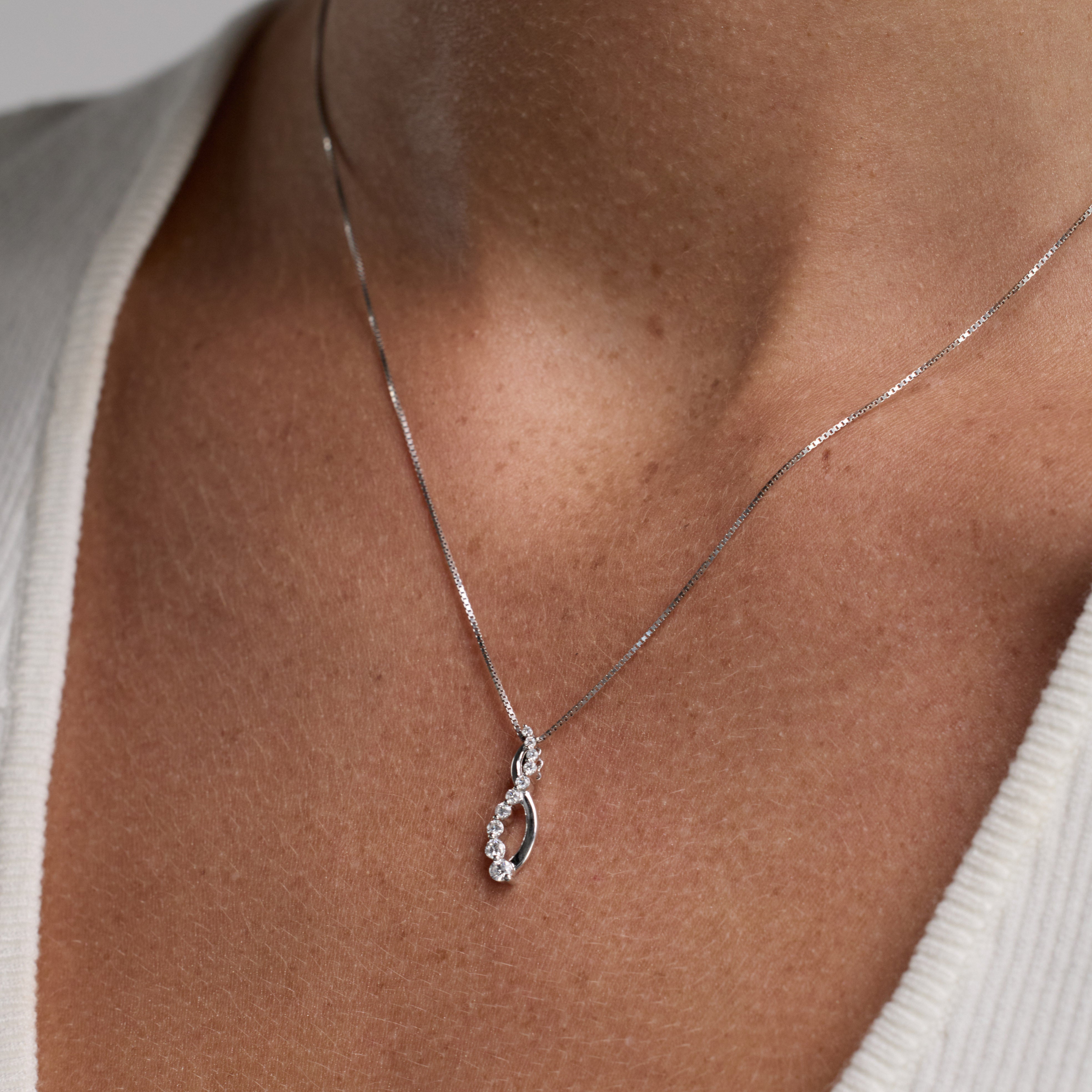 0.25 Carat Lab Grown Diamond Infinity Pendant Necklace