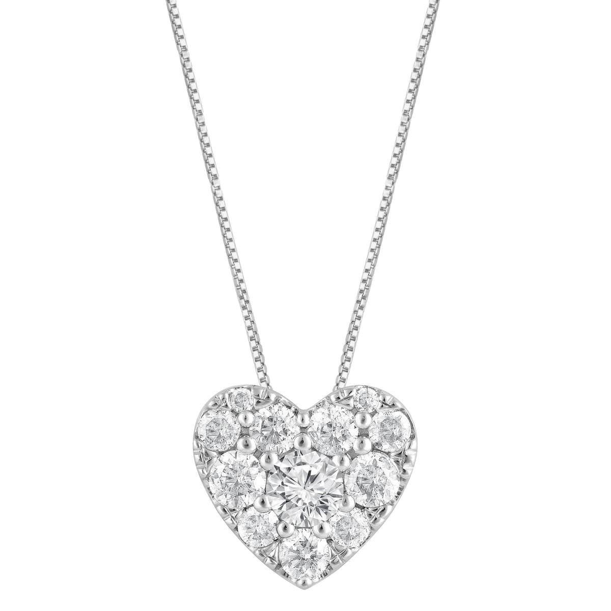 0.50 Carat Lab Grown Diamond Heart Pendant Necklace In Sterling Silver