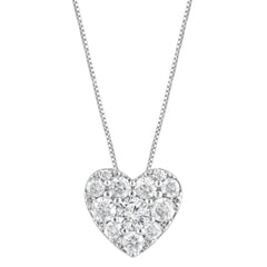 0.50 Carat Lab Grown Diamond Heart Pendant Necklace In Sterling Silver