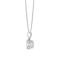 0.50 Carat Lab Grown Round Cluster Diamond Pendant Sterling Silver Necklace