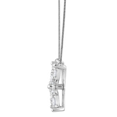0.20 Carat Lab Grown Diamond Floral Pendant Necklace In Sterling Silver