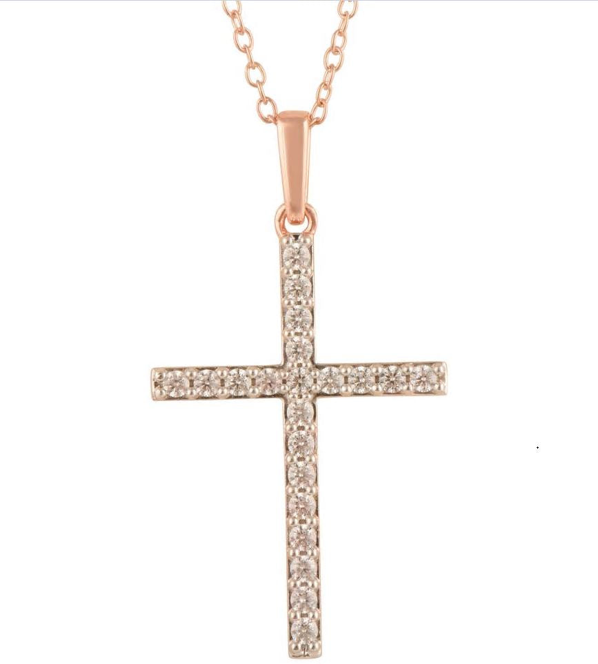 0.25 Carat Lab Grown Cross Diamond Necklace
