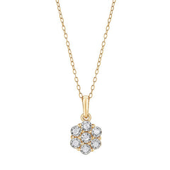 0.10 Carat Lab Grown Cluster Diamond Pendant Necklace
