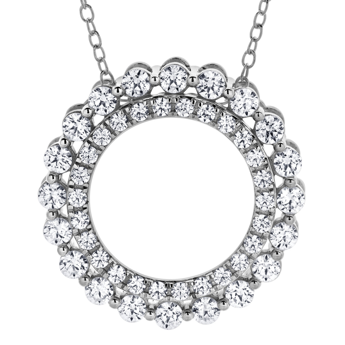 1 Carat Lab Grown Diamond Circle Of Life Necklace In Sterling Silver