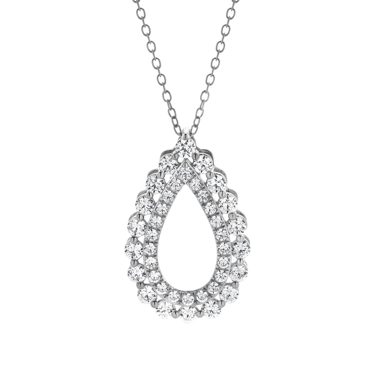 1 Carat Lab Grown Diamond Teardrop Pendant Necklace