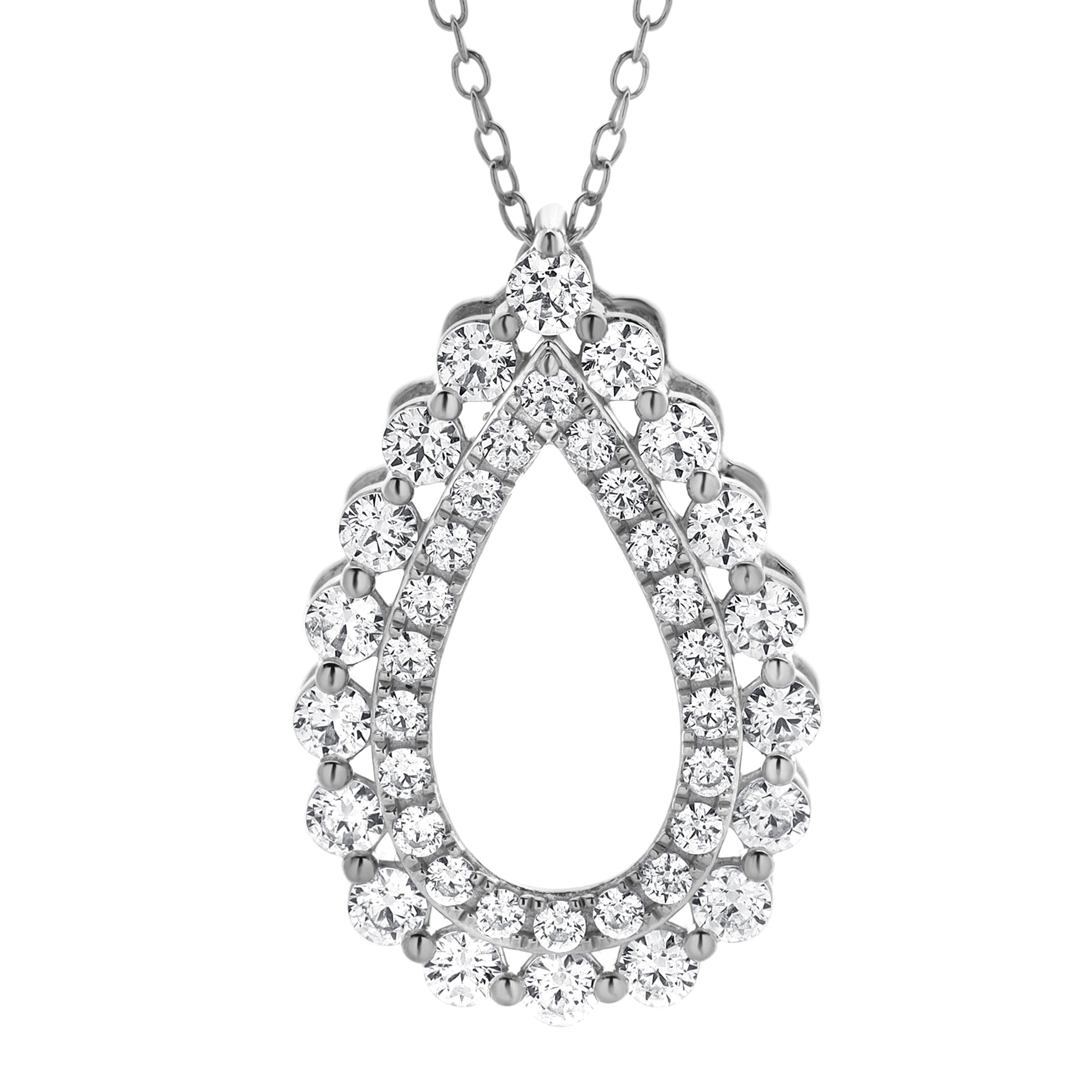 1 Carat Lab Grown Diamond Teardrop Pendant Necklace