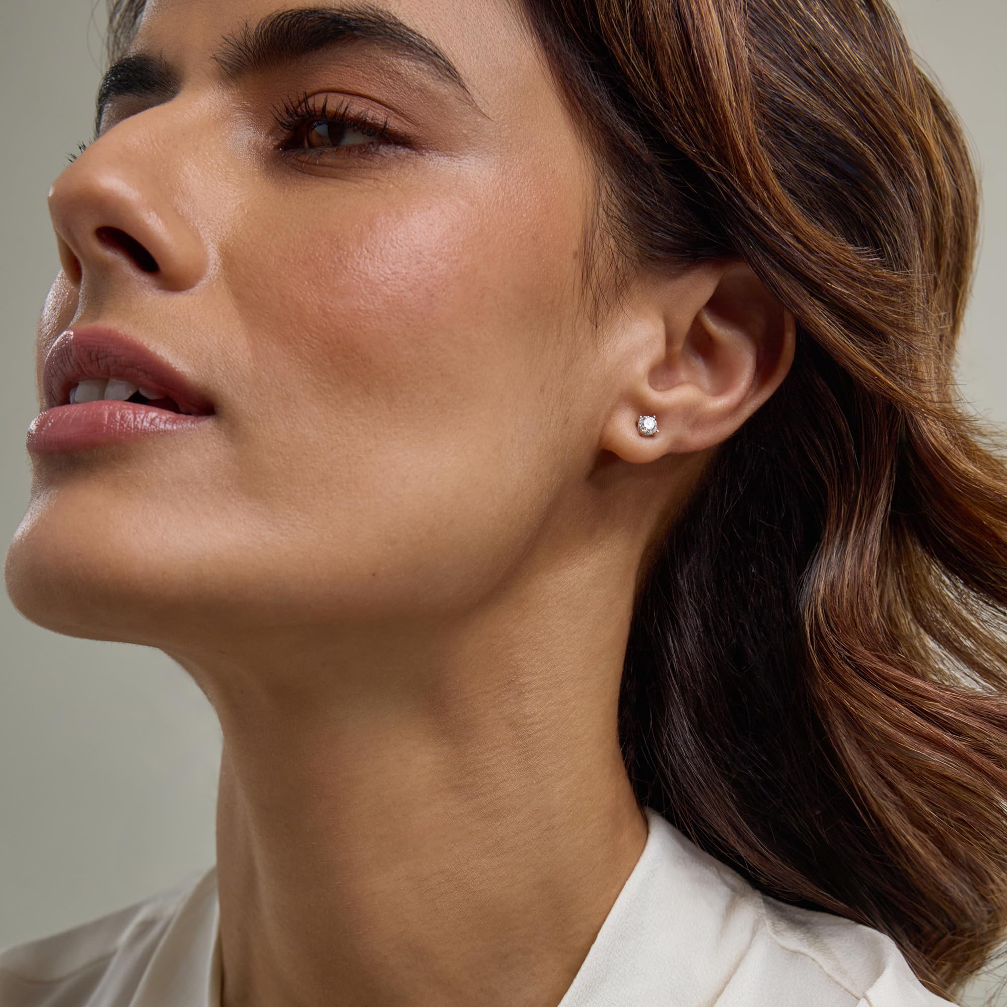 0.50 Carat Round Cut Lab Grown Diamond Stud Earrings
