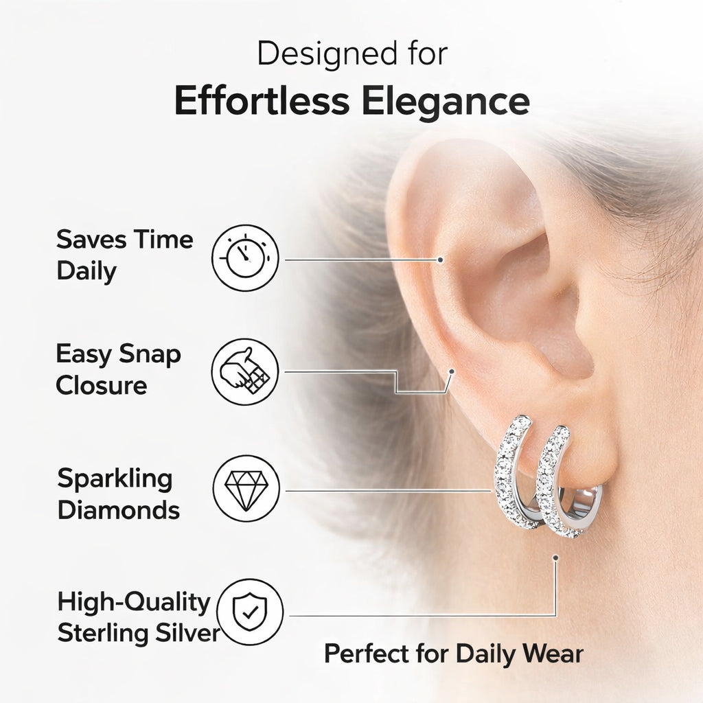 1 Carat Round Lab Grown Diamond Hoop Earrings In Sterling Silver