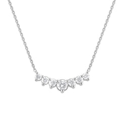 1 Carat Lab Grown Graduating Diamond Necklace In Sterling Silver