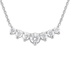 1 Carat Lab Grown Graduating Diamond Necklace In Sterling Silver