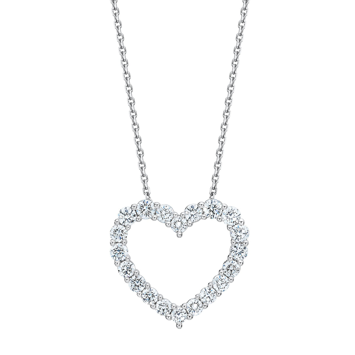 1 Carat Lab Grown Sterling Silver Diamond Heart Pendant Necklace