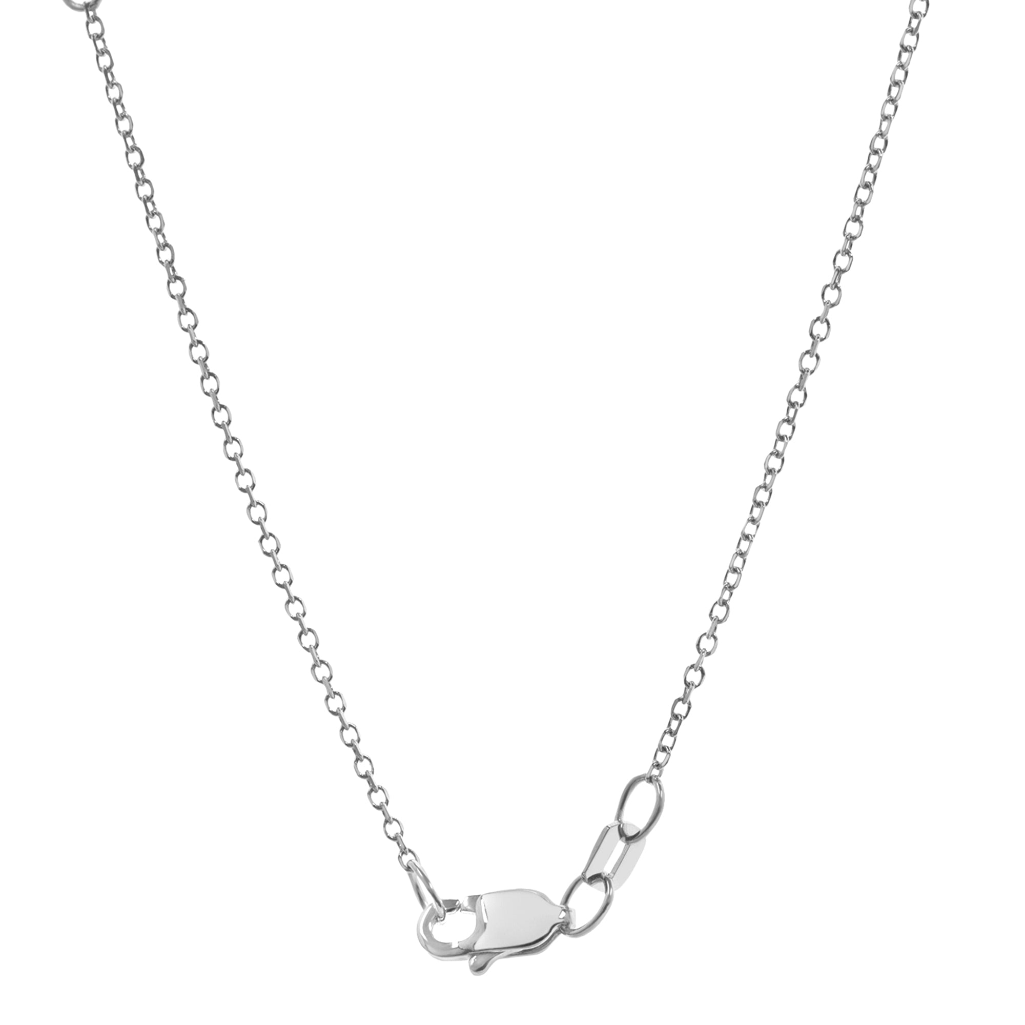1 Carat Lab Grown Sterling Silver Diamond Heart Pendant Necklace