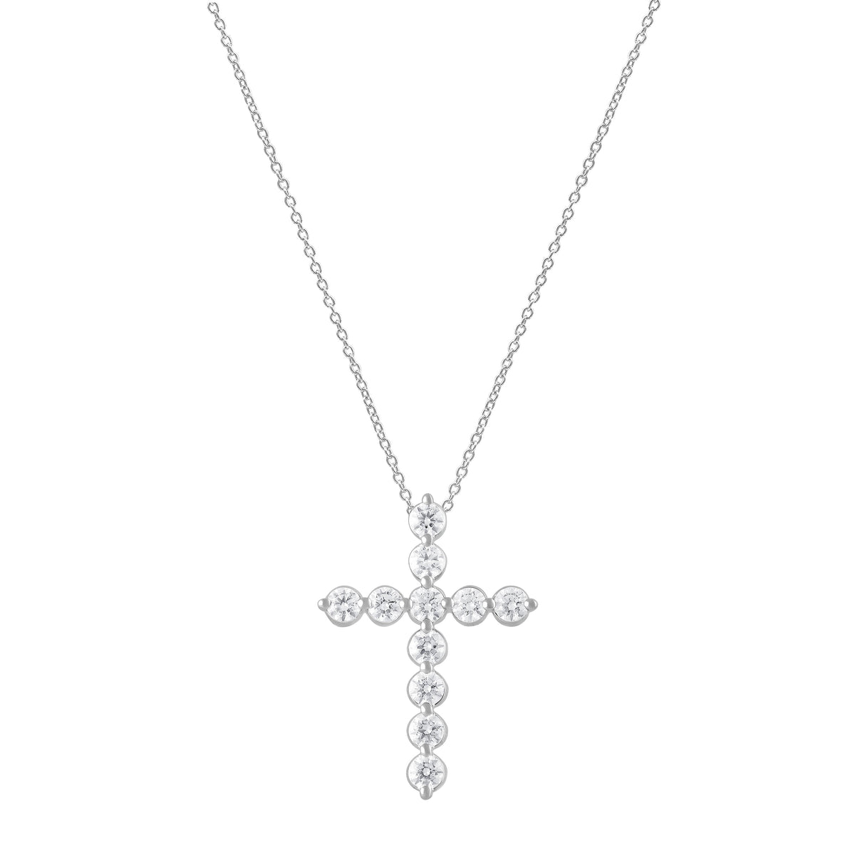 1 Carat Lab Grown Diamonds Cross Pendant Necklace