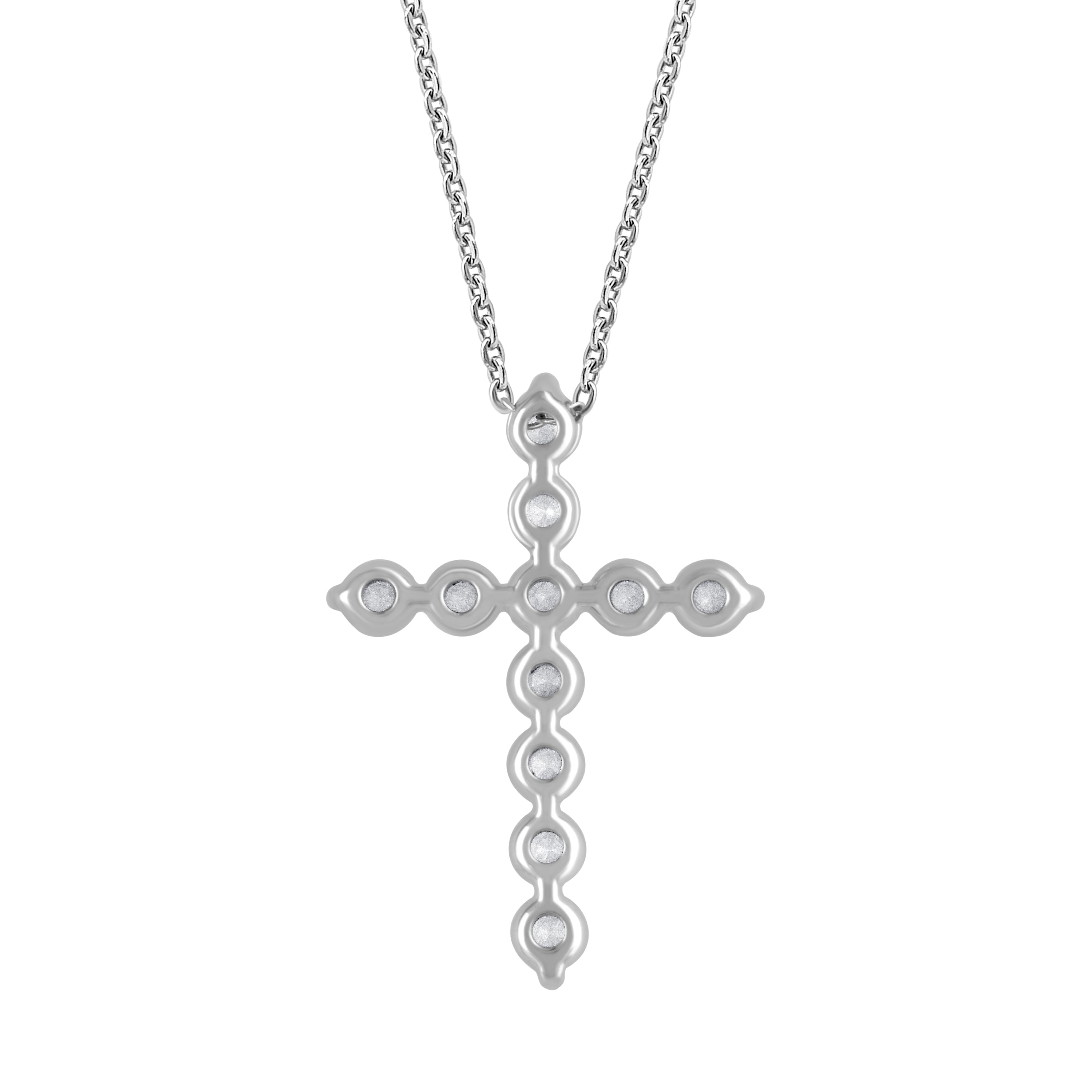 1 Carat Lab Grown Diamonds Cross Pendant Necklace