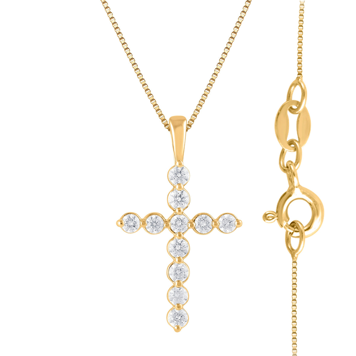 0.25 Carat Lab Grown Diamond Cross Pendant Necklace