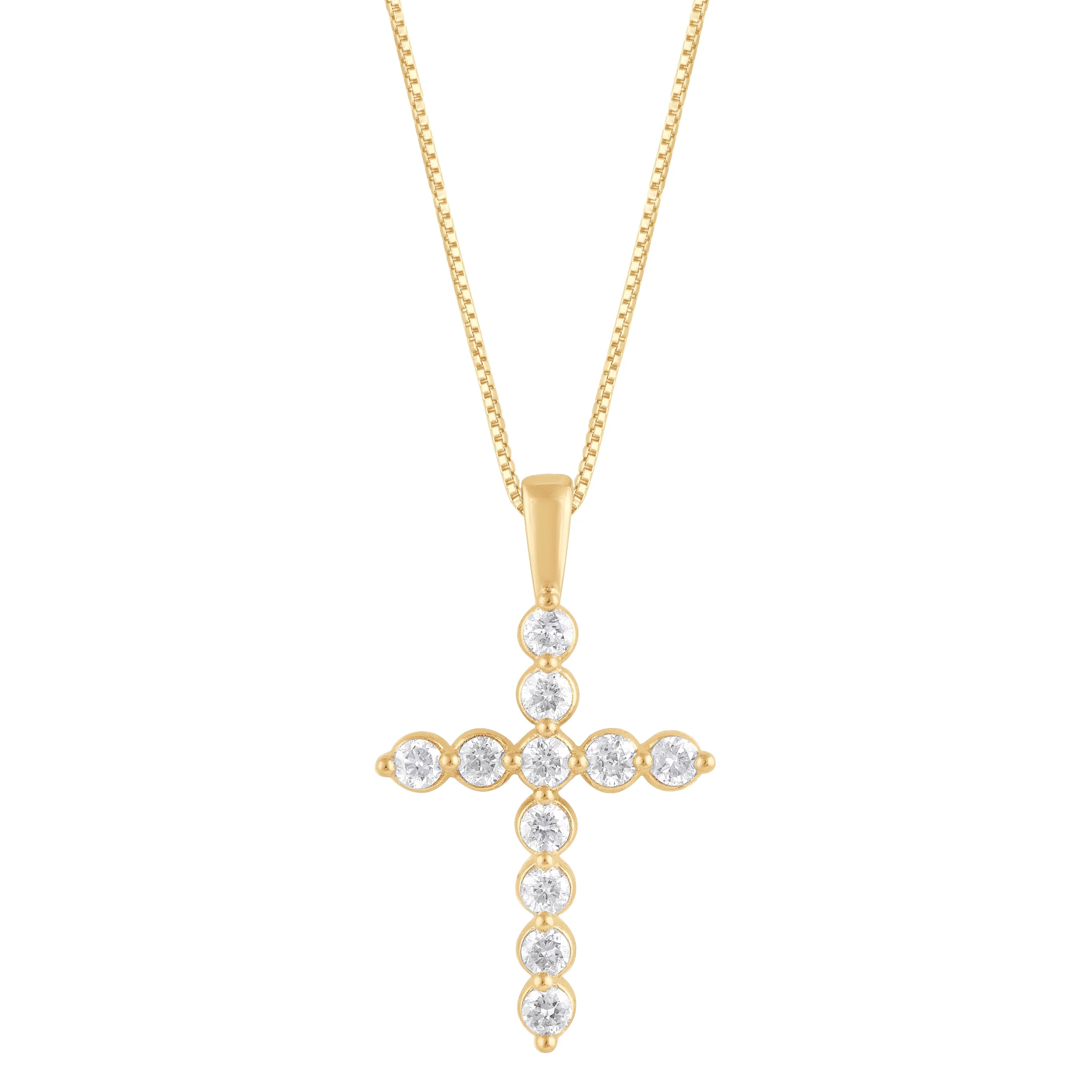 0.25 Carat Lab Grown Diamond Cross Pendant Necklace