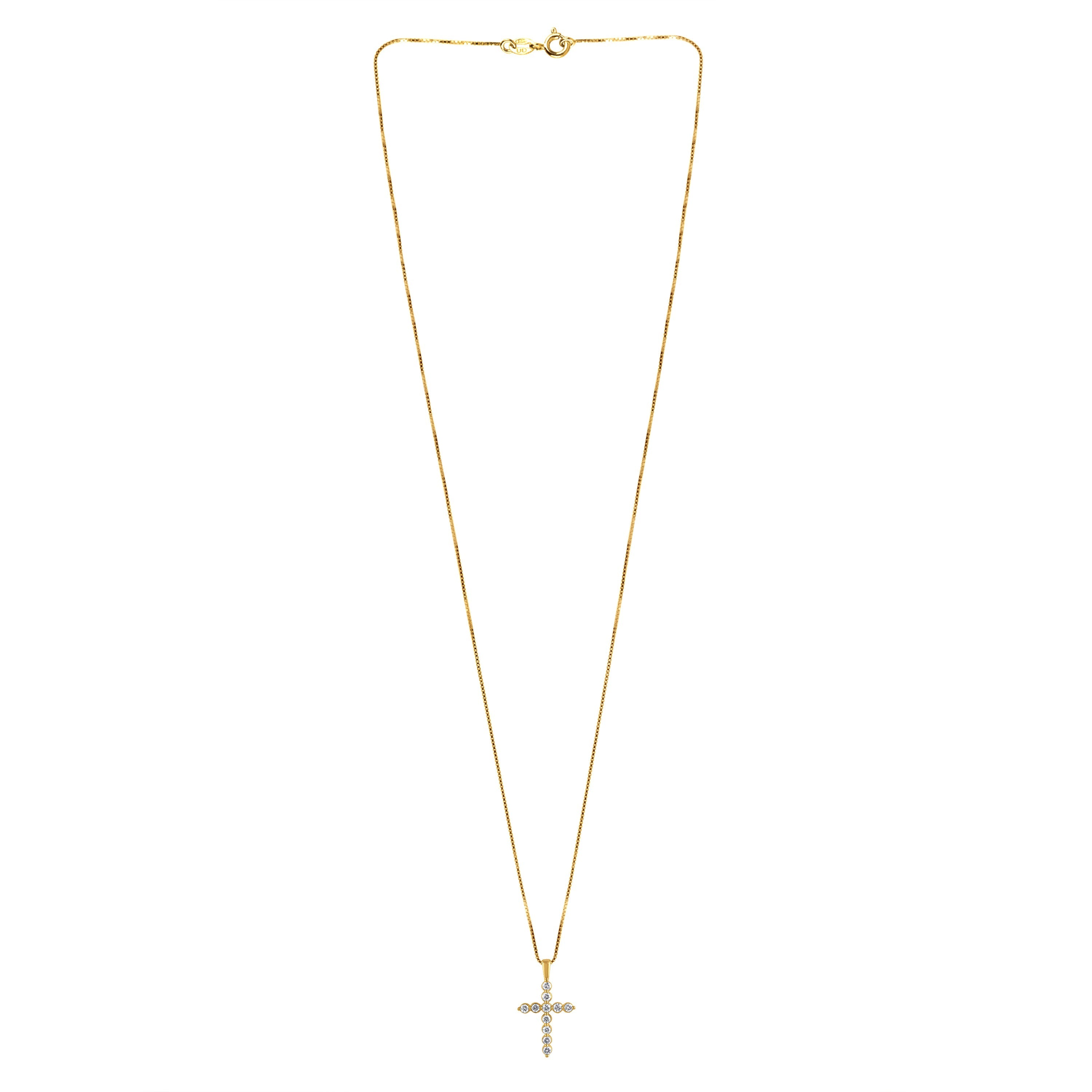 0.25 Carat Lab Grown Diamond Cross Pendant Necklace