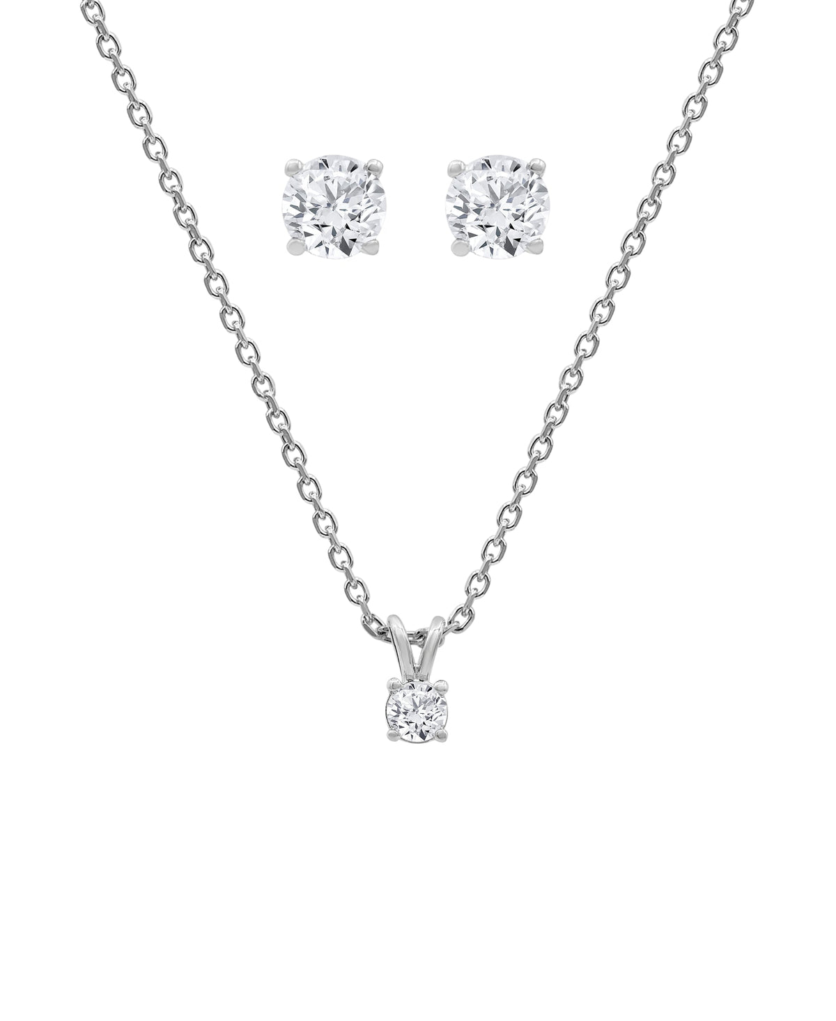 0.50 Carat Lab Grown Round Cut Solitaire Diamond Necklace Set