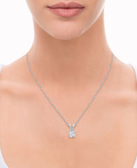 0.50 Carat Lab Grown Round Cut Solitaire Diamond Necklace Set