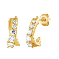 0.15 Carat Lab Grown Diamond Half Hoop Earrings