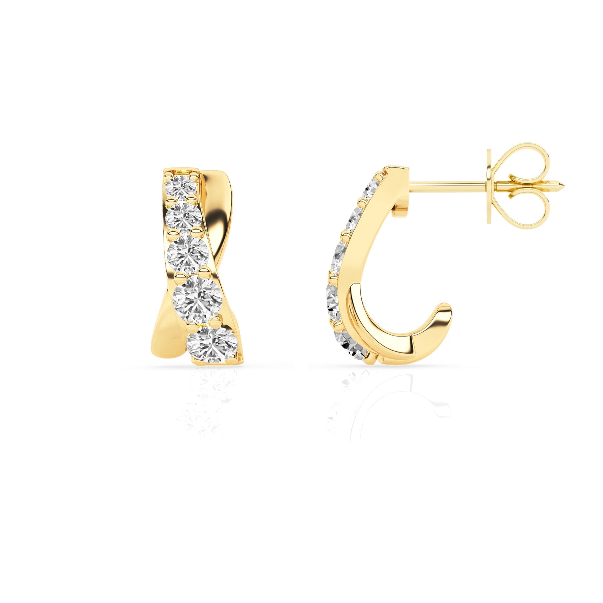 0.15 Carat Lab Grown Diamond Half Hoop Earrings