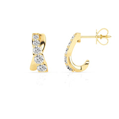 0.15 Carat Lab Grown Diamond Half Hoop Earrings