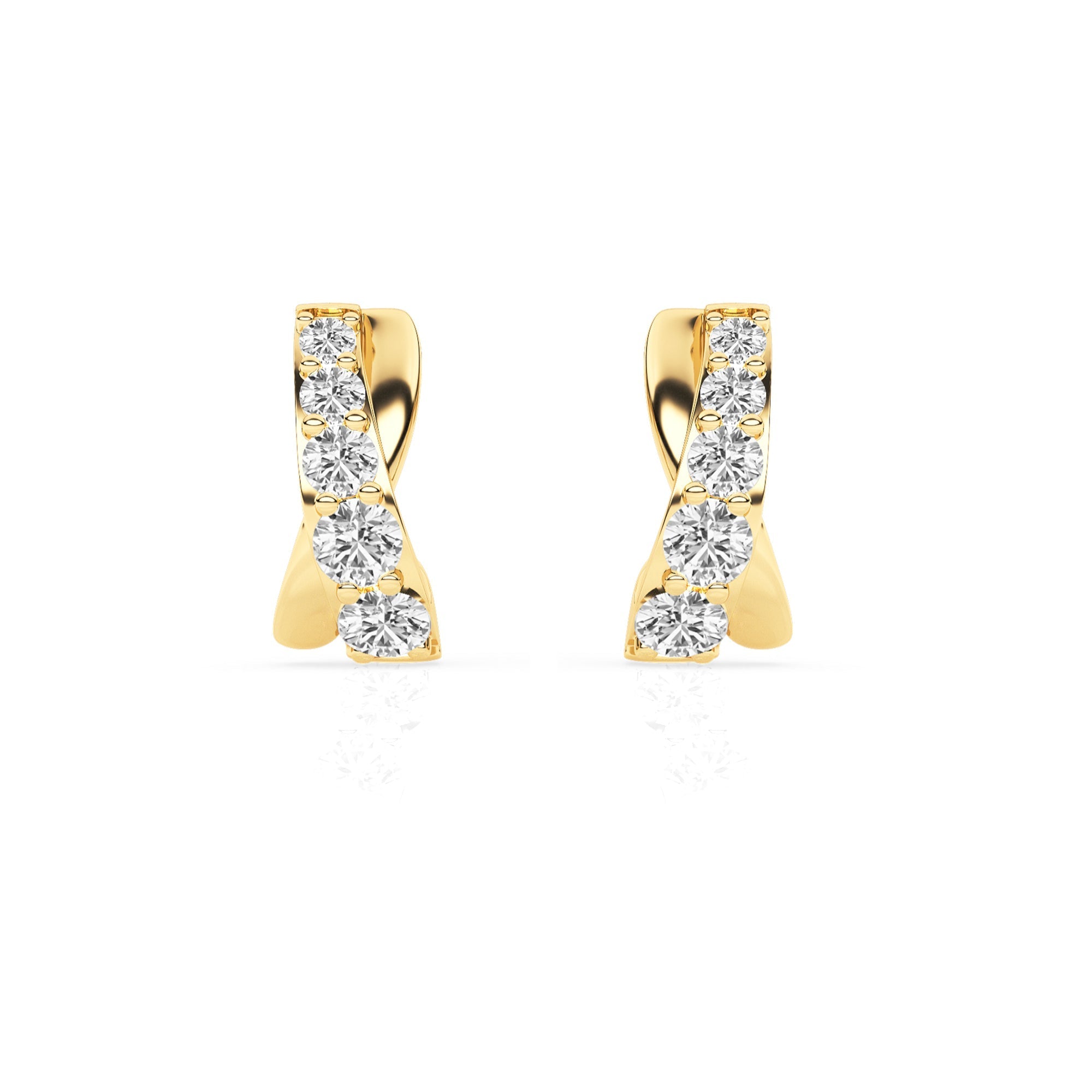 0.15 Carat Lab Grown Diamond Half Hoop Earrings