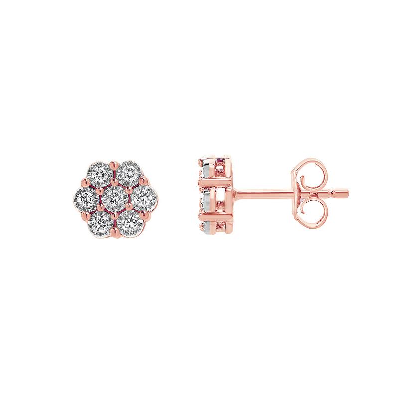 0.25 Carat Lab Grown Cluster Diamond Stud Earrings