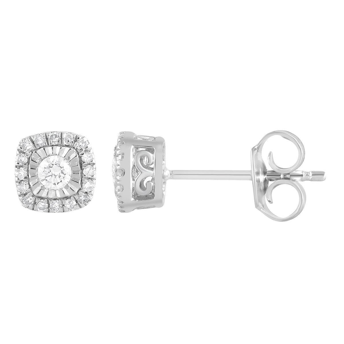 0.20 Carat Halo Lab Grown Diamond Stud Earrings