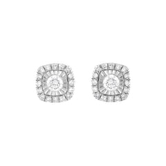 0.20 Carat Halo Lab Grown Diamond Stud Earrings