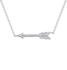 0.15 Carat Lab Grown Diamond Arrow Necklace In Sterling Silver
