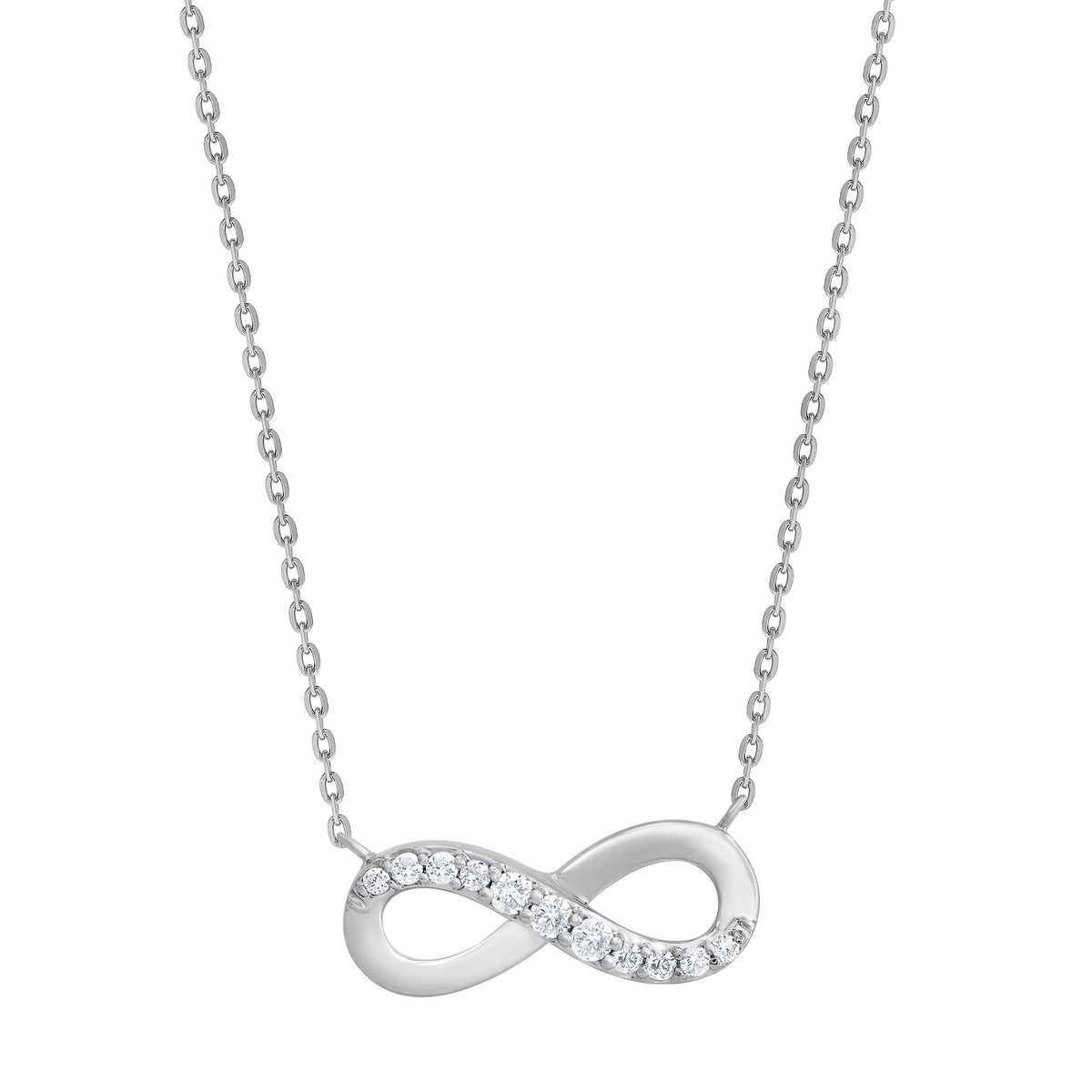 0.10 Carat Sterling Silver Lab Grown Diamond Infinity Pendant Necklace