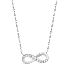 0.10 Carat Sterling Silver Lab Grown Diamond Infinity Pendant Necklace