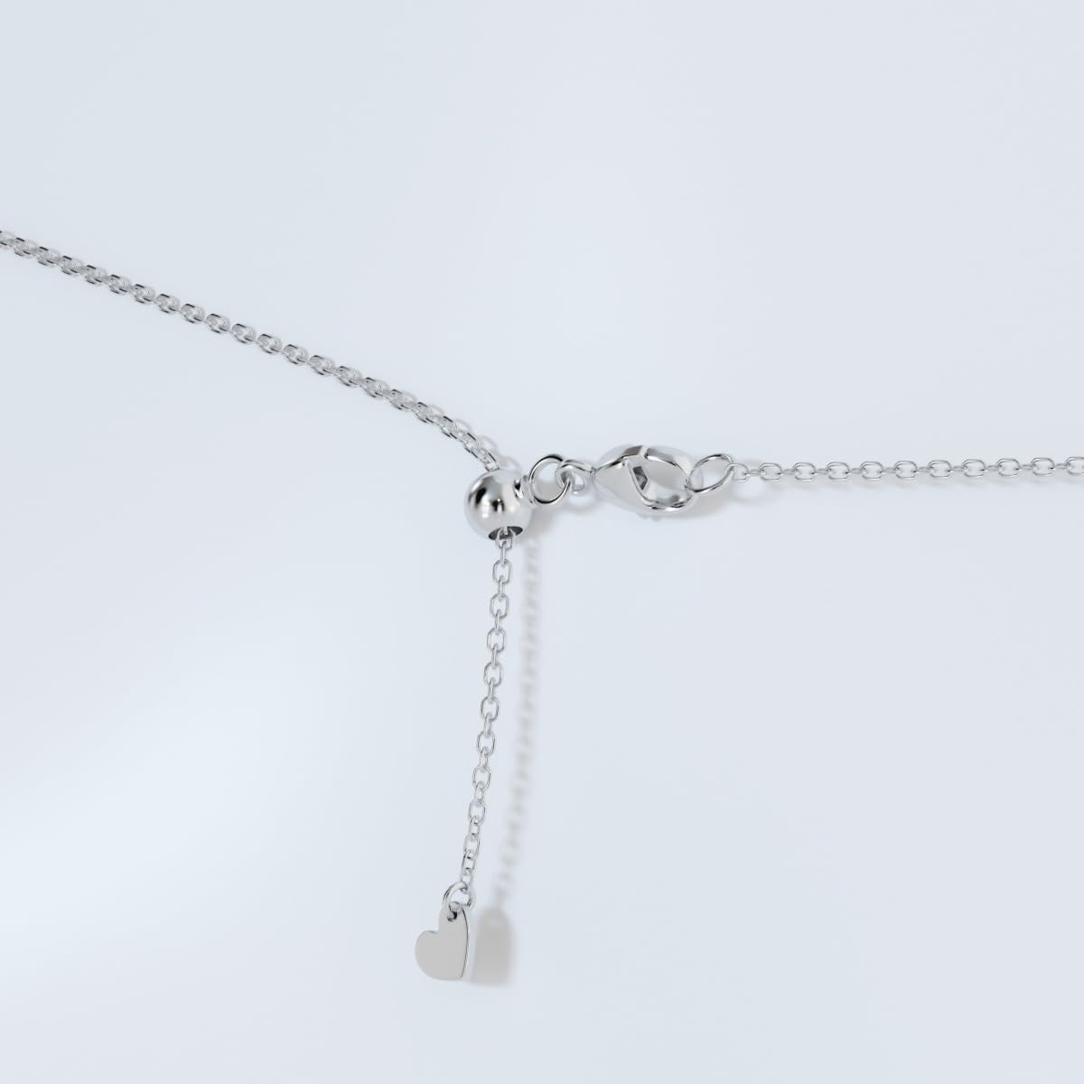 1 Carat Lab Grown Princess Diamond Pendant Necklace In Sterling Silver