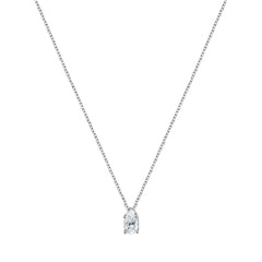 1 Carat Lab Grown Pear Solitaire Diamond Pendant Necklace