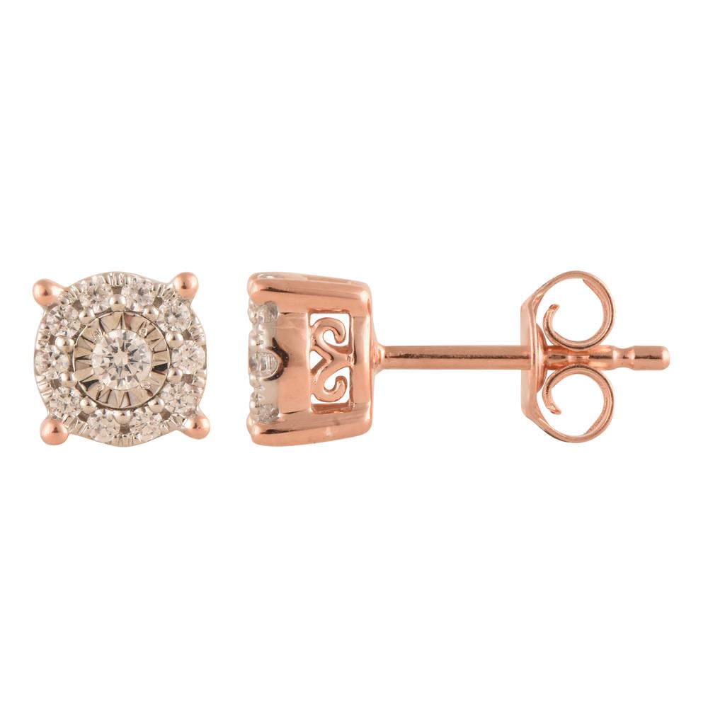 0.25 Carat Lab Grown Halo Diamond Stud Earrings