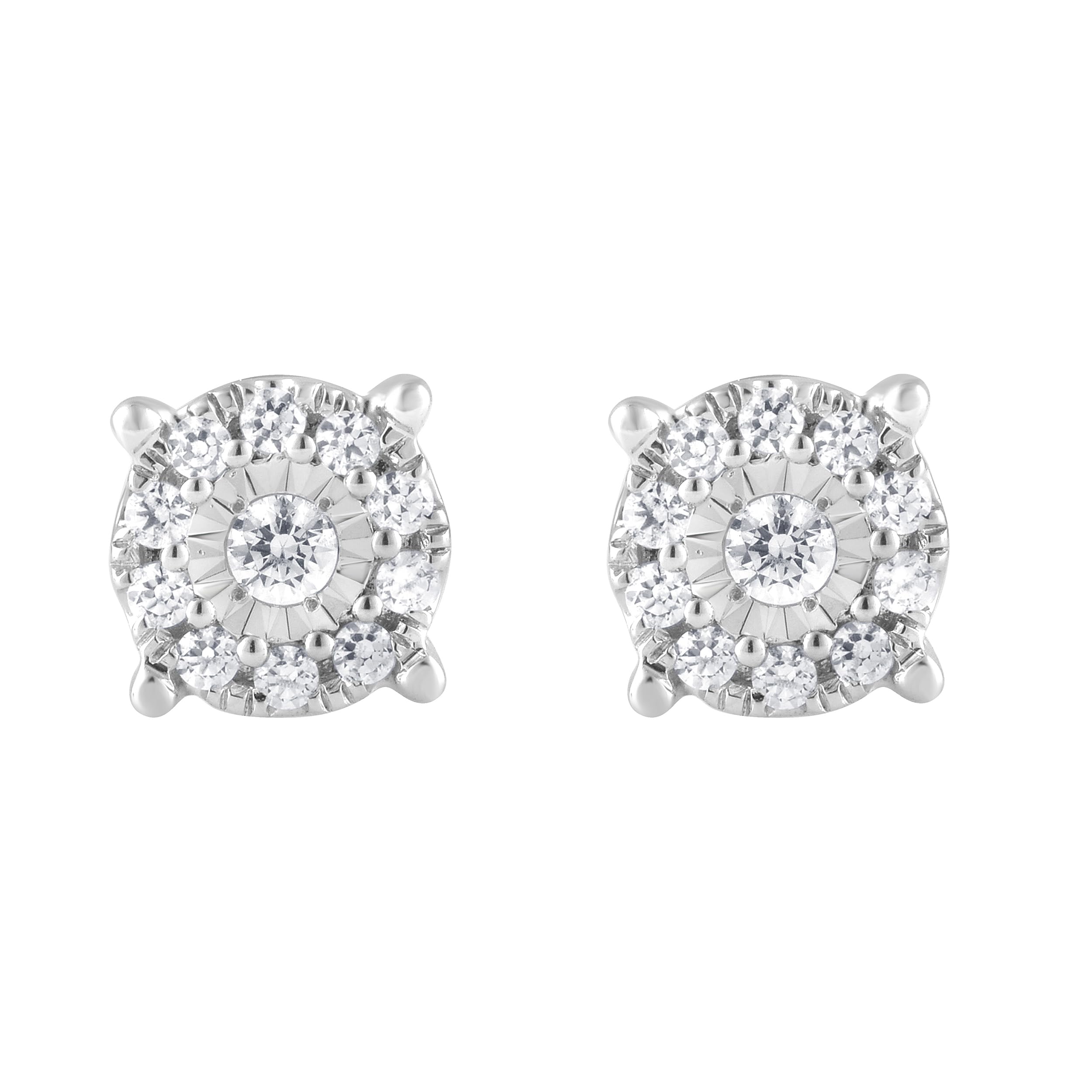 0.25 Carat Lab Grown Halo Diamond Stud Earrings