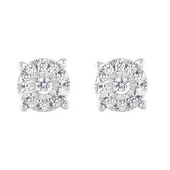 0.25 Carat Lab Grown Halo Diamond Stud Earrings