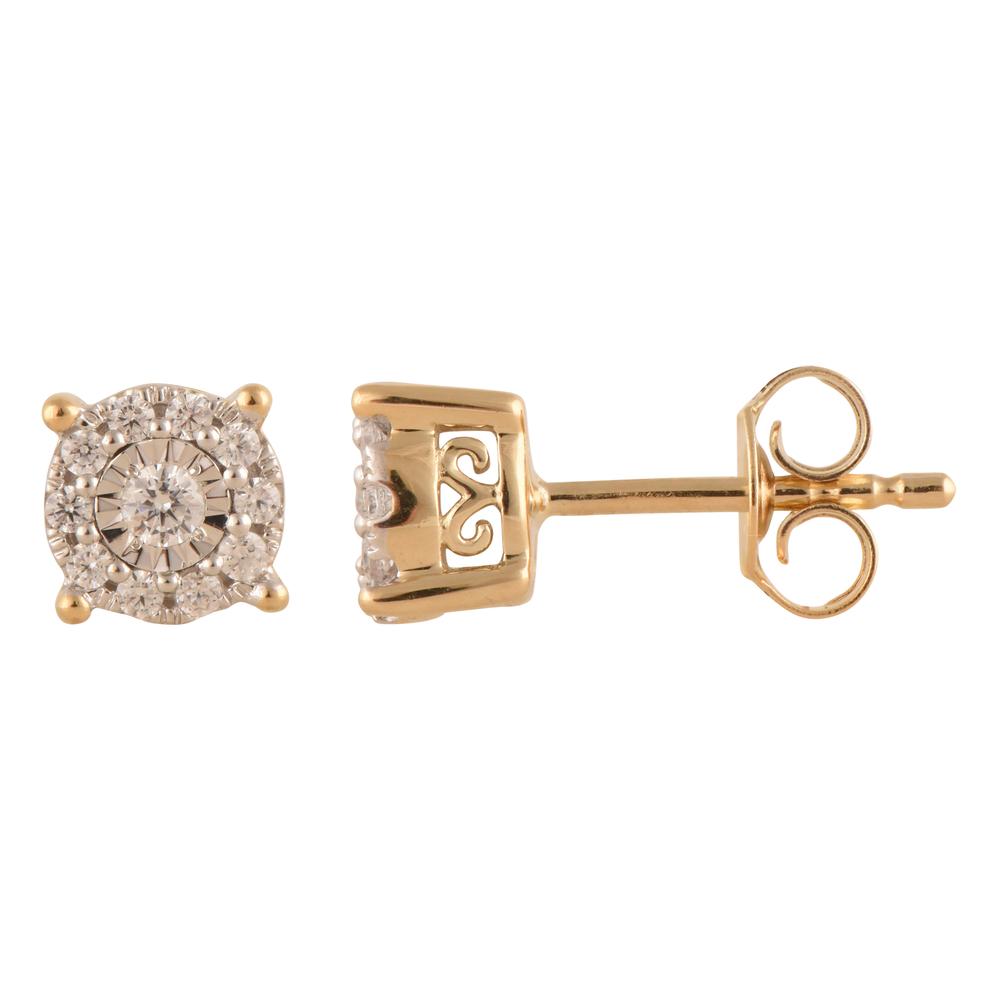 0.25 Carat Lab Grown Halo Diamond Stud Earrings